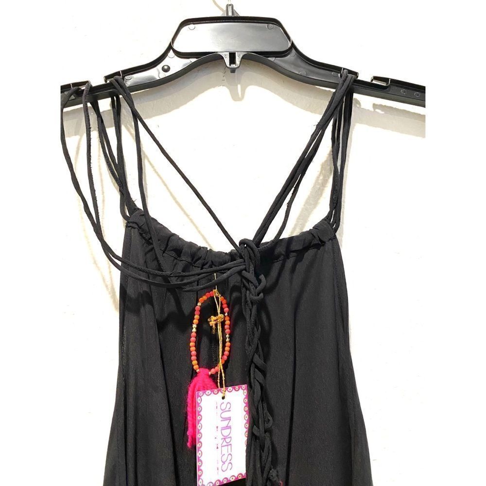 Sundress Nikita 100% Silk Tassel Halter Maxi Dress — image 6 of 8